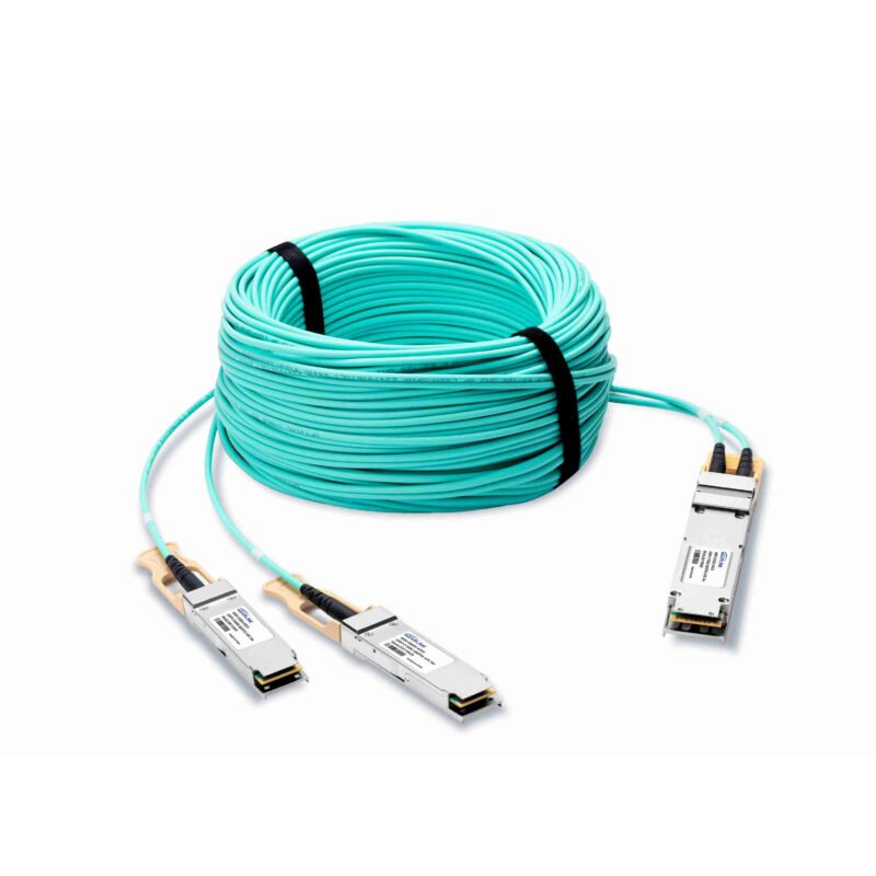 400G OSFP Finned Top to 2 x 200G QSFP56 Active Optical Breakout Cable