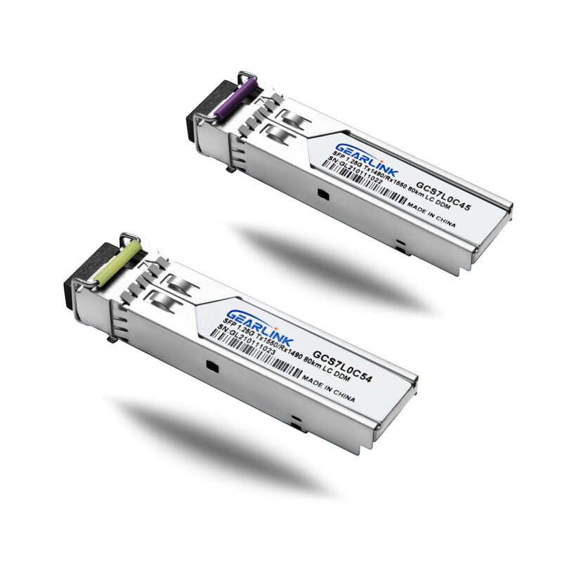 1000BASE-BX SFP BiDi 1490nm-TX/1550nm-RX 80km DOM Simplex LC/UPC SMF Optical Transceiver Module
