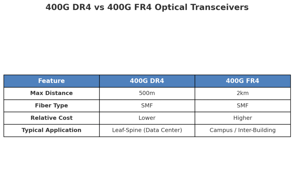400G DR4 vs. 400G FR4: Which to Choose? 400G DR4 vs. 400G FR4: Which to Choose?