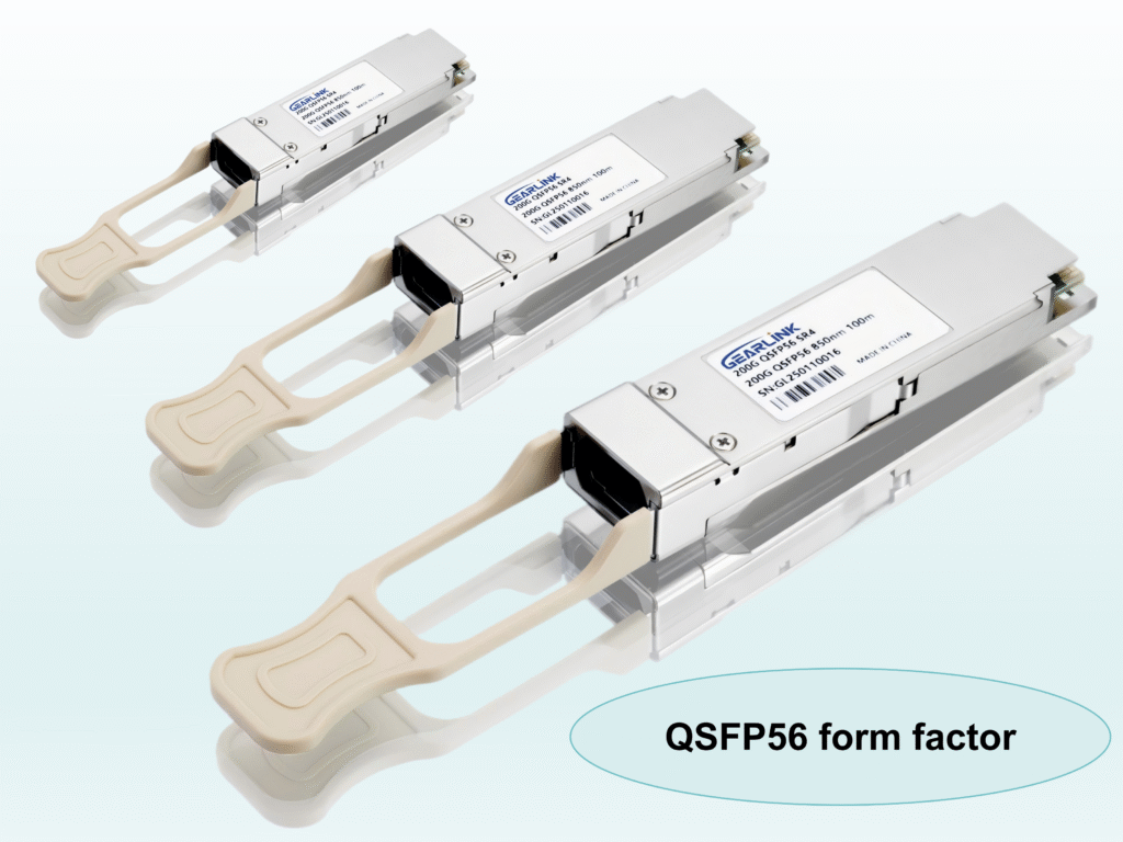 QSFP56 form factor with 200G transceiver