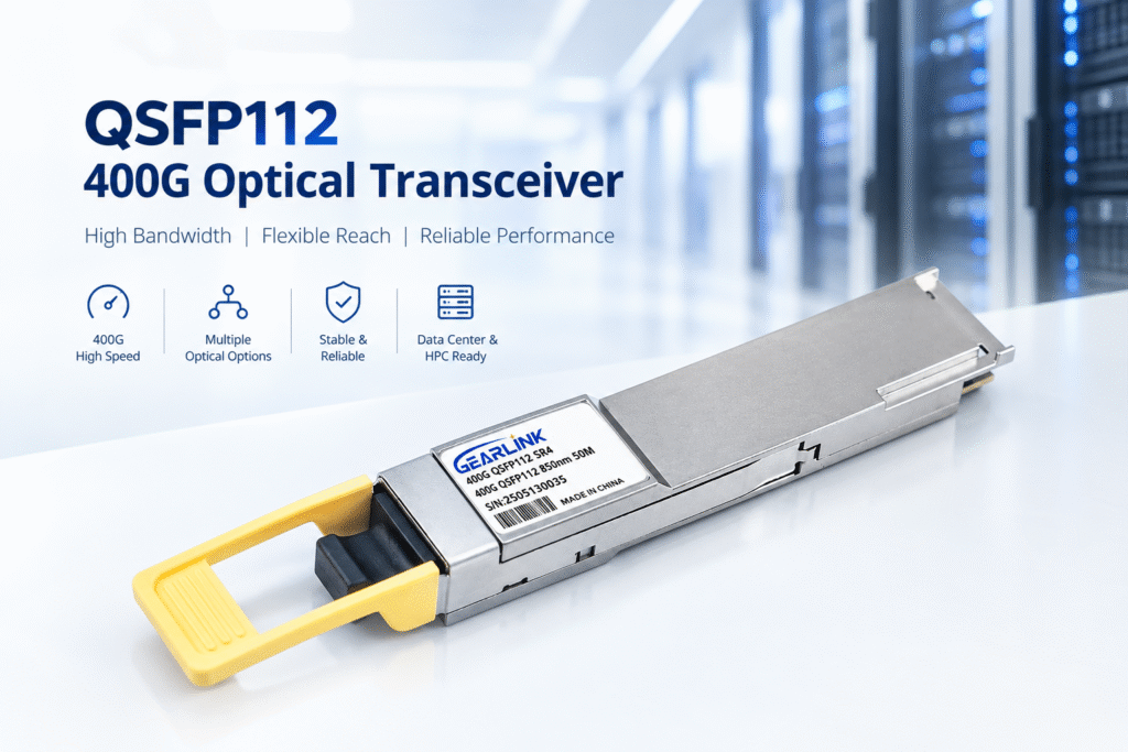QSFP112 400G optical transceiver for high-speed data center networks